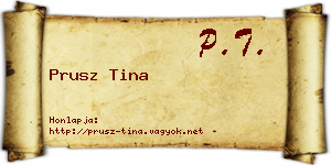 Prusz Tina névjegykártya